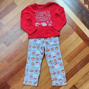 Stay Up Late "Triple Threat" 2-Piece Christmas Pajamas Size 8